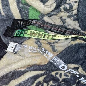 Off-White Signature Belt Trio in Black, Neon Yellow, and Gray
